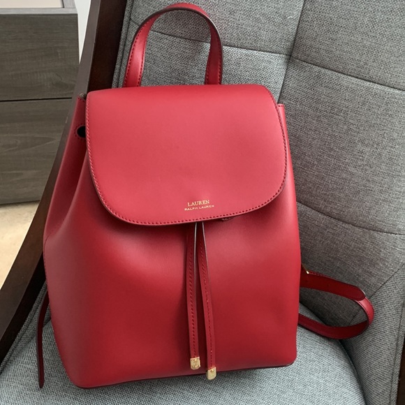 Beautiful 🍒 Leather Ralph Lauren Backpack😍 - Picture 2 of 8